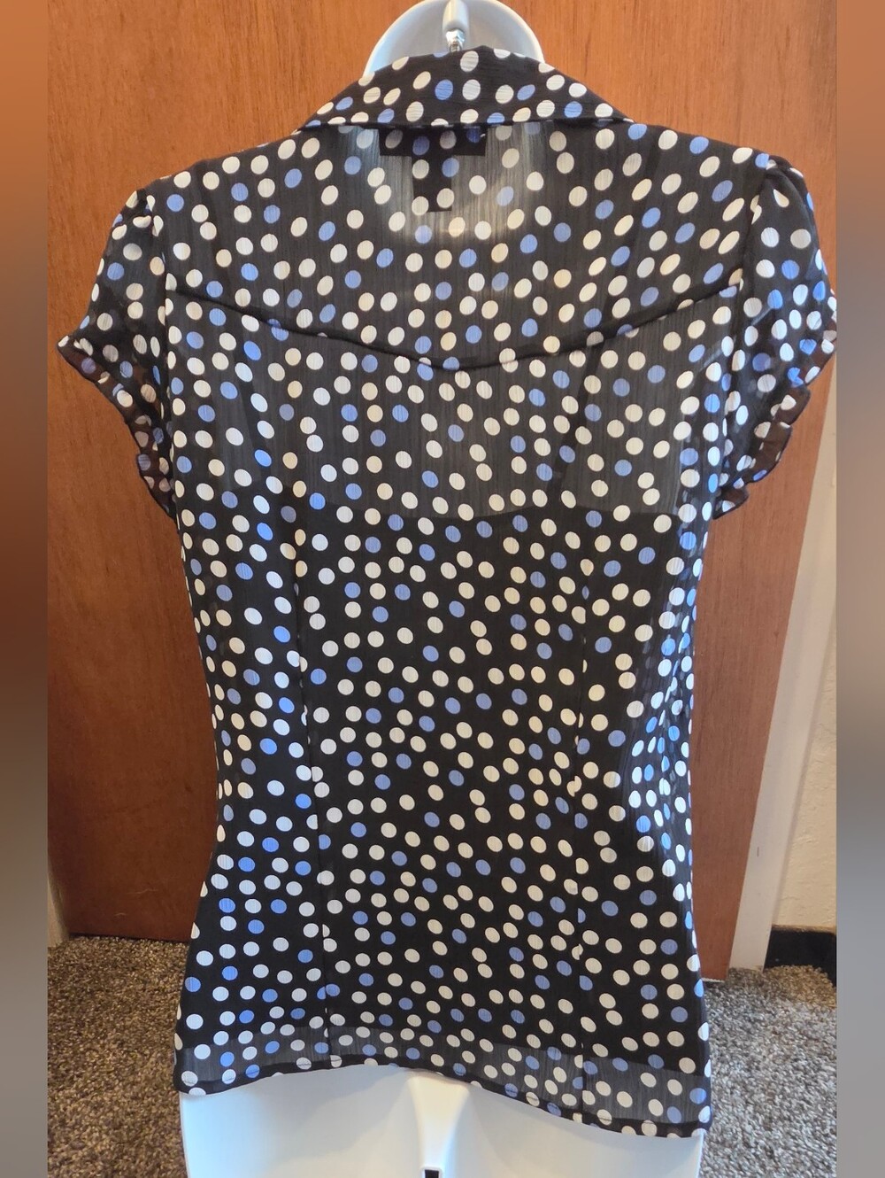 Style & Co. Petite Layered Tank & Sheer Ruffled Polkadot Blouse Top Sz2P - Picture 8 of 10